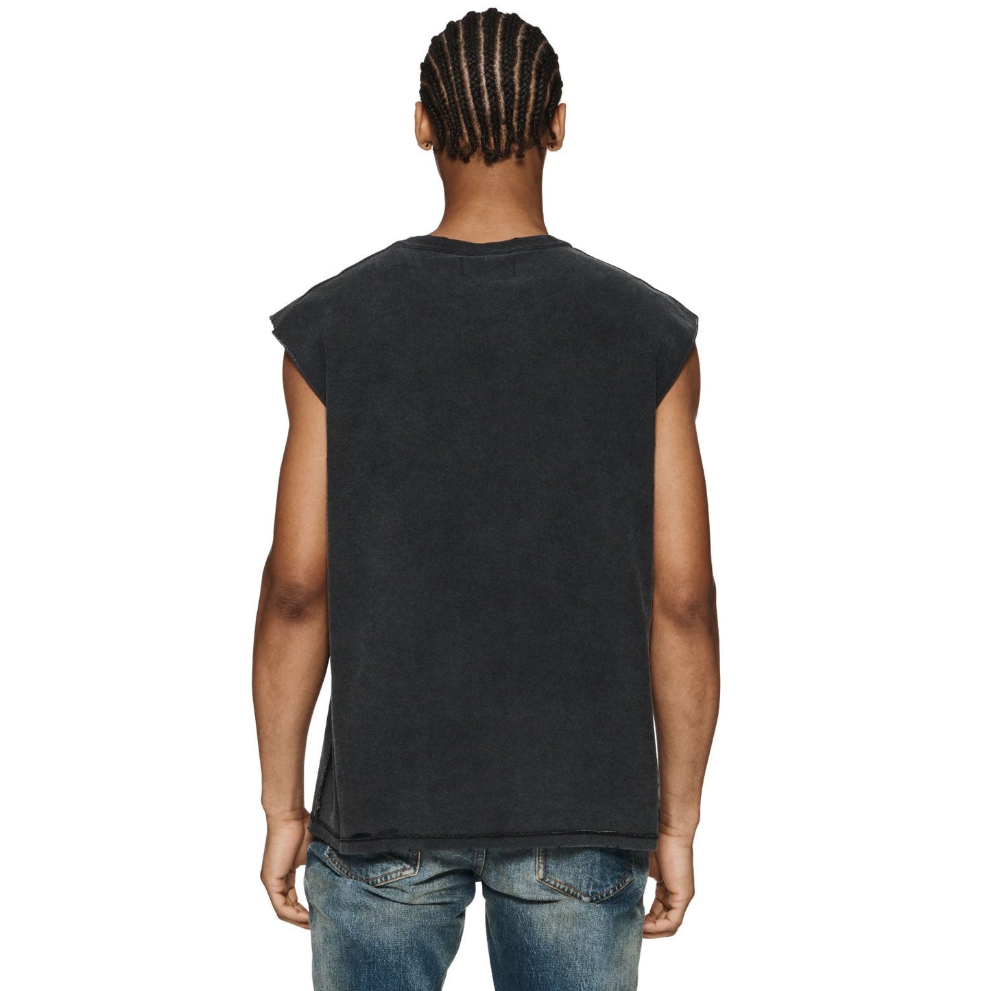 PURPLE-Purple Make Old Sleeveless T-Shirt ZJBPUR109