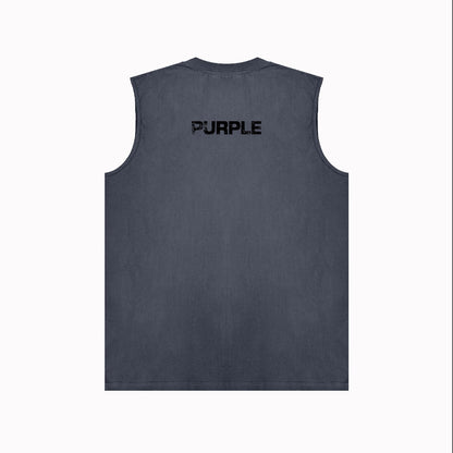 PURPLE-Purple Sleeveless T-Shirt  BPUR099#