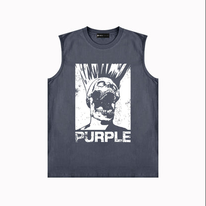 PURPLE-Purple Sleeveless T-Shirt  BPUR099#