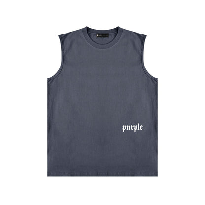 PURPLE-Purple Sleeveless T-Shirt  BPUR106#