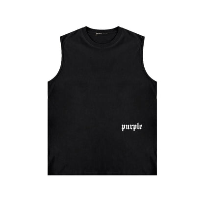 PURPLE-Purple Sleeveless T-Shirt  BPUR106#