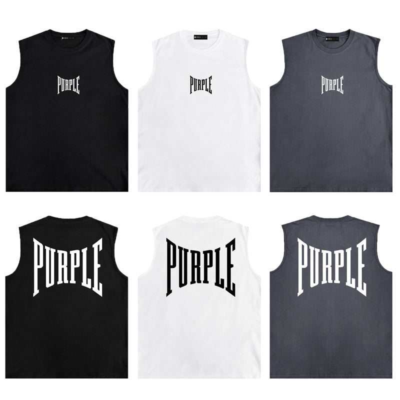 PURPLE-Purple Sleeveless T-Shirt  0002