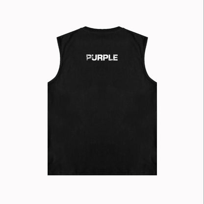 PURPLE-Purple Sleeveless T-Shirt  BPUR099#