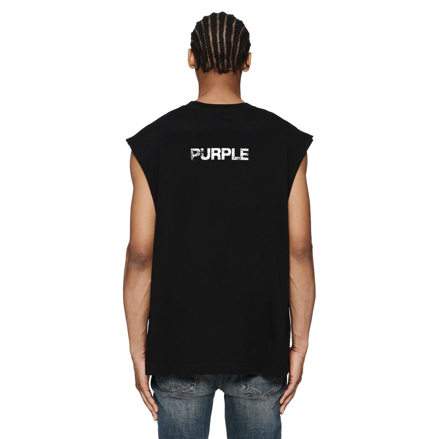 PURPLE-Purple Sleeveless T-Shirt  BPUR099#