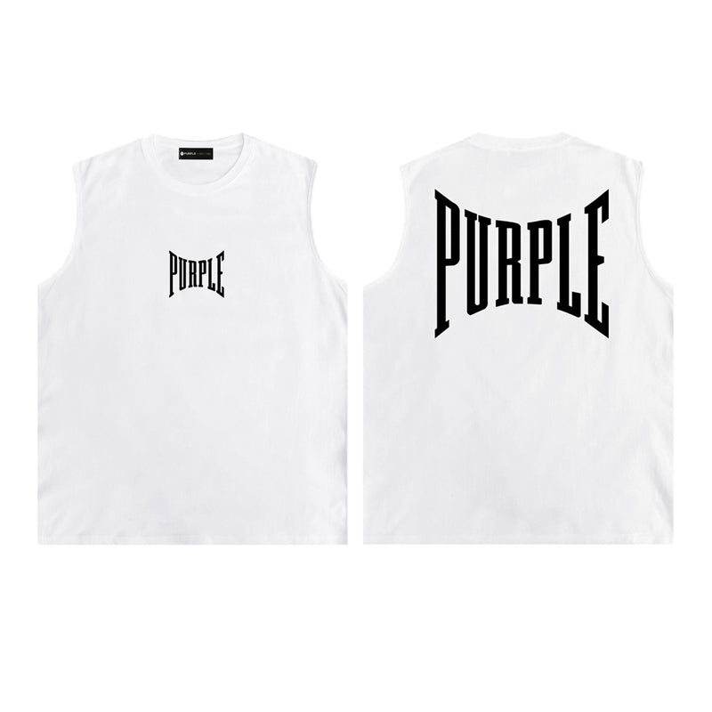 PURPLE-Purple Sleeveless T-Shirt  0002