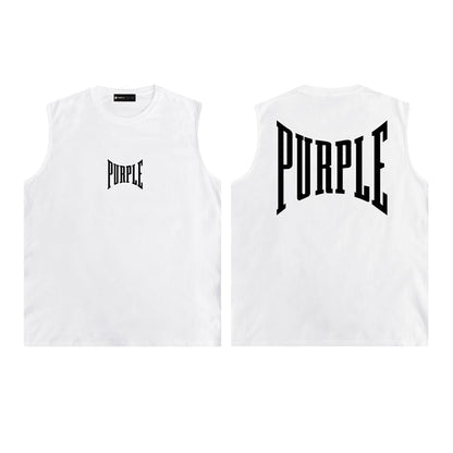 PURPLE-Purple Sleeveless T-Shirt  0002