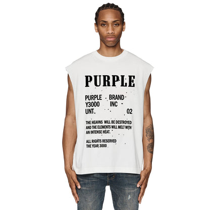 PURPLE-Purple Sleeveless T-Shirt  BPUR105#