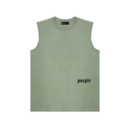 PURPLE-Purple Sleeveless T-Shirt  BPUR106#