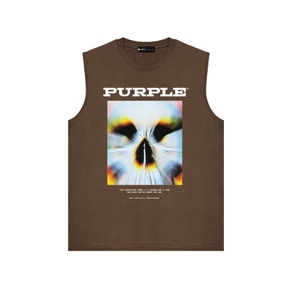 PURPLE-Purple Sleeveless T-Shirt  BPUR091#