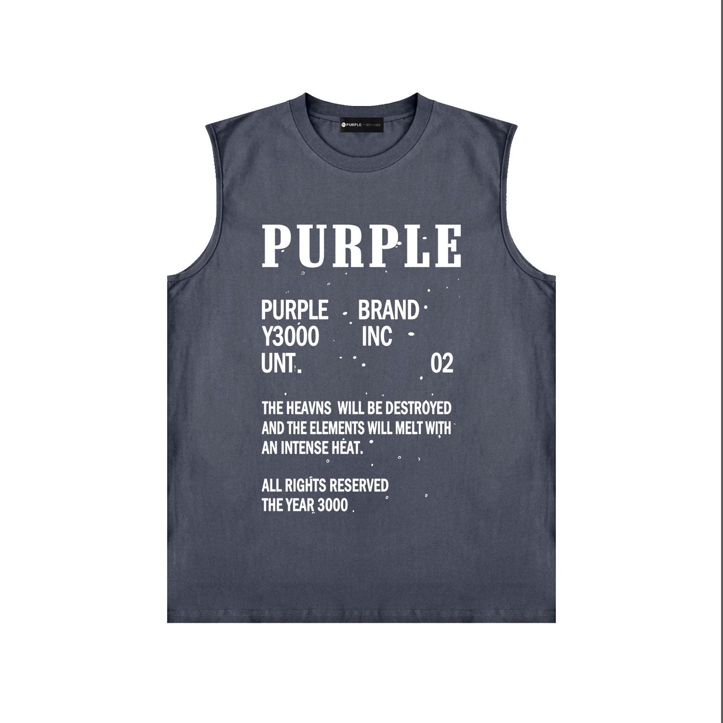 PURPLE-Purple Sleeveless T-Shirt  BPUR105#