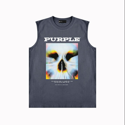 PURPLE-Purple Sleeveless T-Shirt  BPUR091#