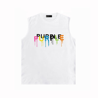 PURPLE-Purple Sleeveless T-Shirt  0008