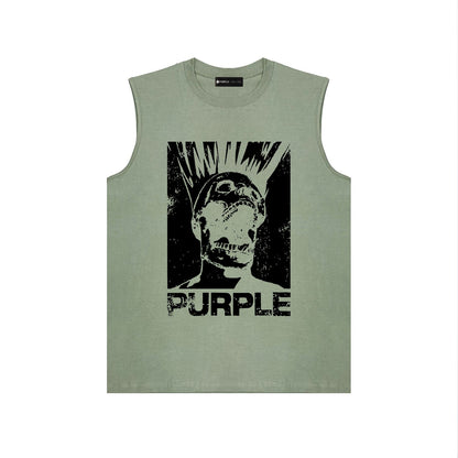 PURPLE-Purple Sleeveless T-Shirt  BPUR099#