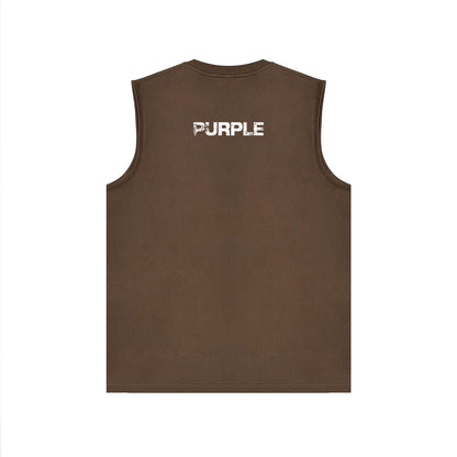 PURPLE-Purple Sleeveless T-Shirt  BPUR099#