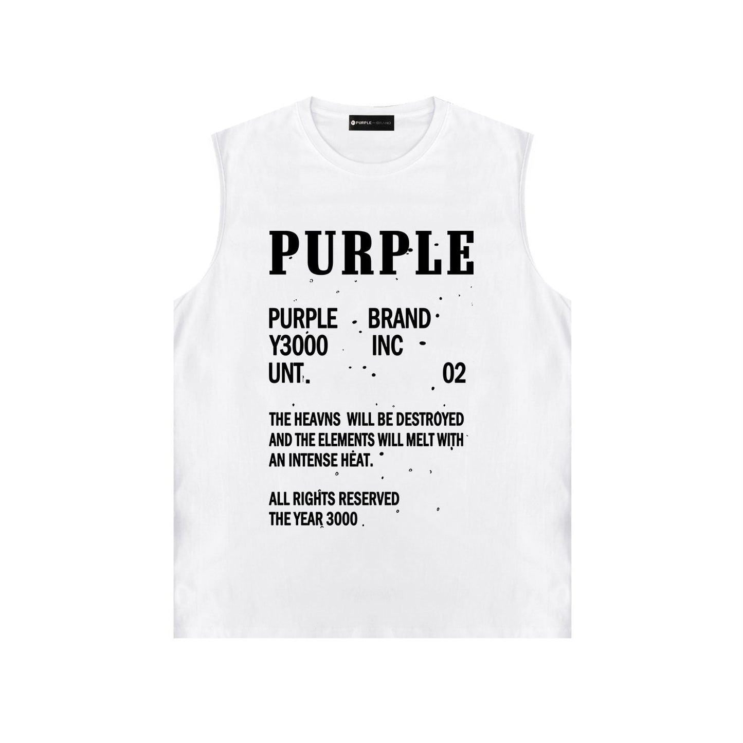 PURPLE-Purple Sleeveless T-Shirt  BPUR105#