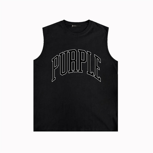 PURPLE-Purple Sleeveless T-Shirt  0008